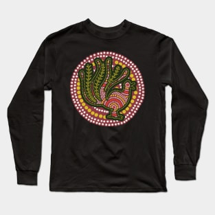 Awesome Aboriginal Art Lyre Bird Long Sleeve T-Shirt